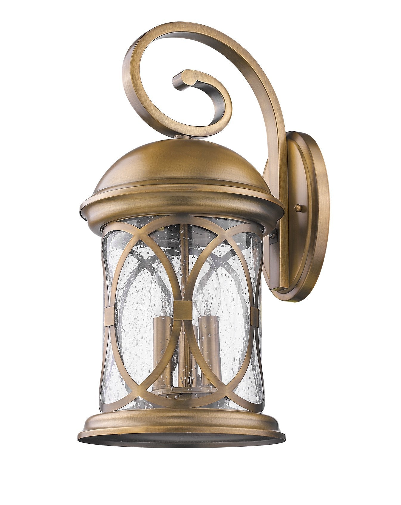 HomeRoots Lincoln 3-Light Wall Light in Antique Brass Finish