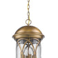 HomeRoots Lincoln 4-Light Hanging Light in Antique Brass Finish