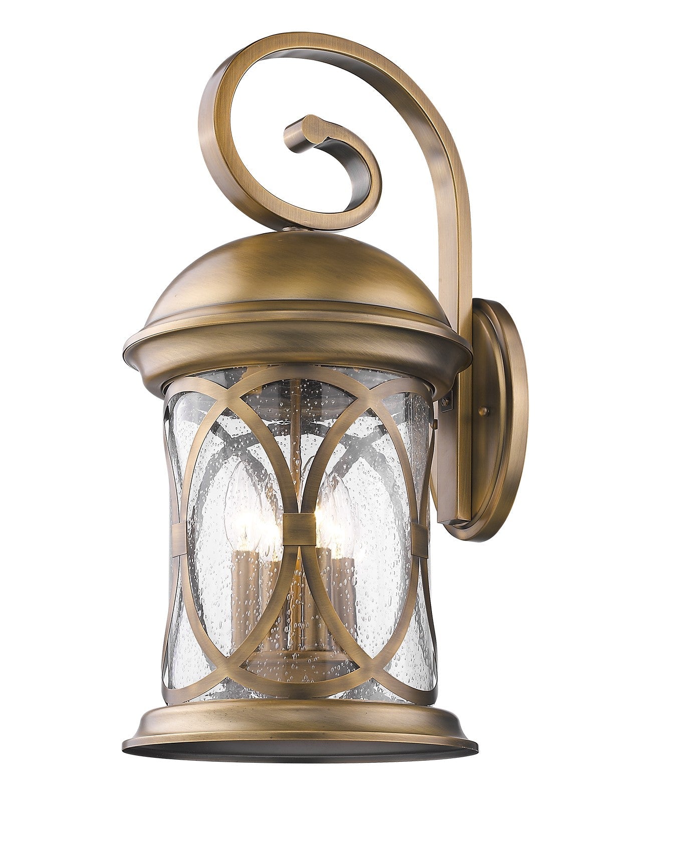 HomeRoots Lincoln 4-Light Wall Light in Antique Brass Finish