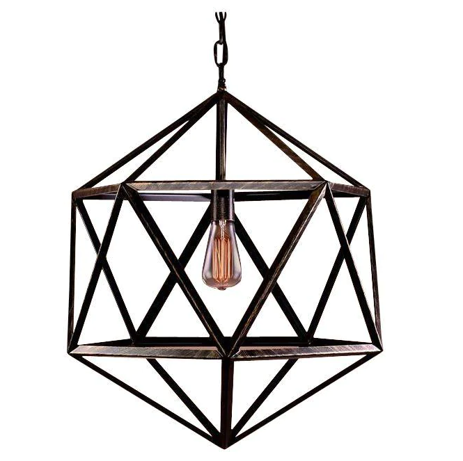 HomeRoots Lindsay Cage Edison Lamp With Bulb In Black