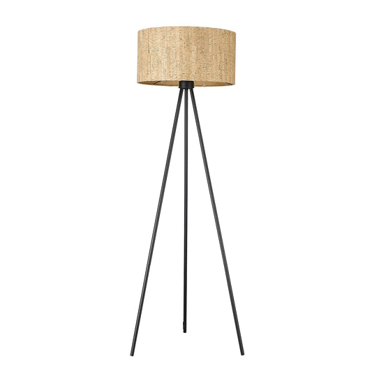 HomeRoots Lisbon 1-Light Floor Lamp in Matte Black Finish