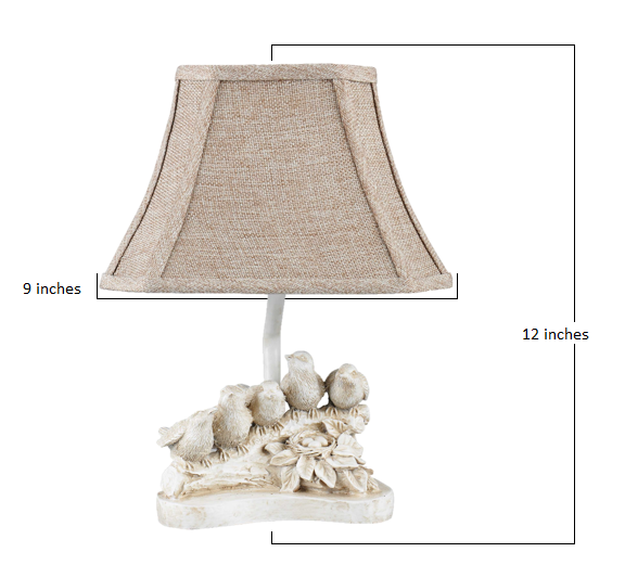 HomeRoots Little Bird Sing A Long Accent Table Lamp With Brown Bell Shade