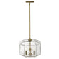 HomeRoots Loft 3-Light Pendant in Brass Finish