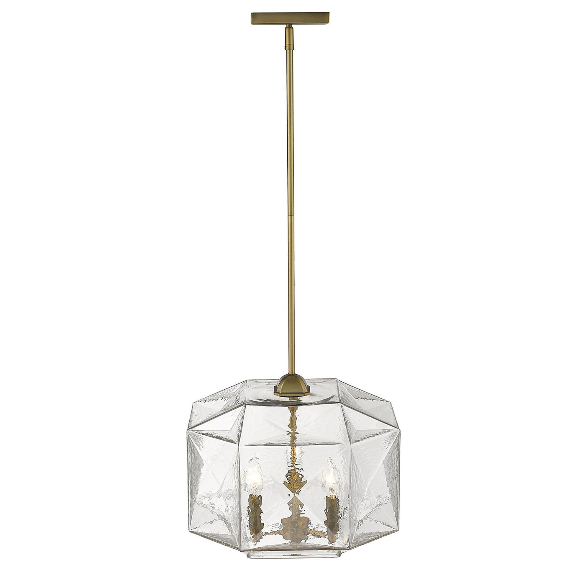 HomeRoots Loft 3-Light Pendant in Brass Finish