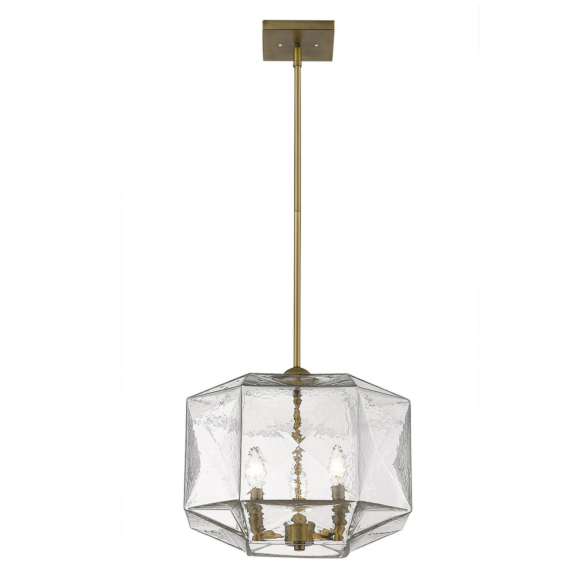 HomeRoots Loft 3-Light Pendant in Brass Finish