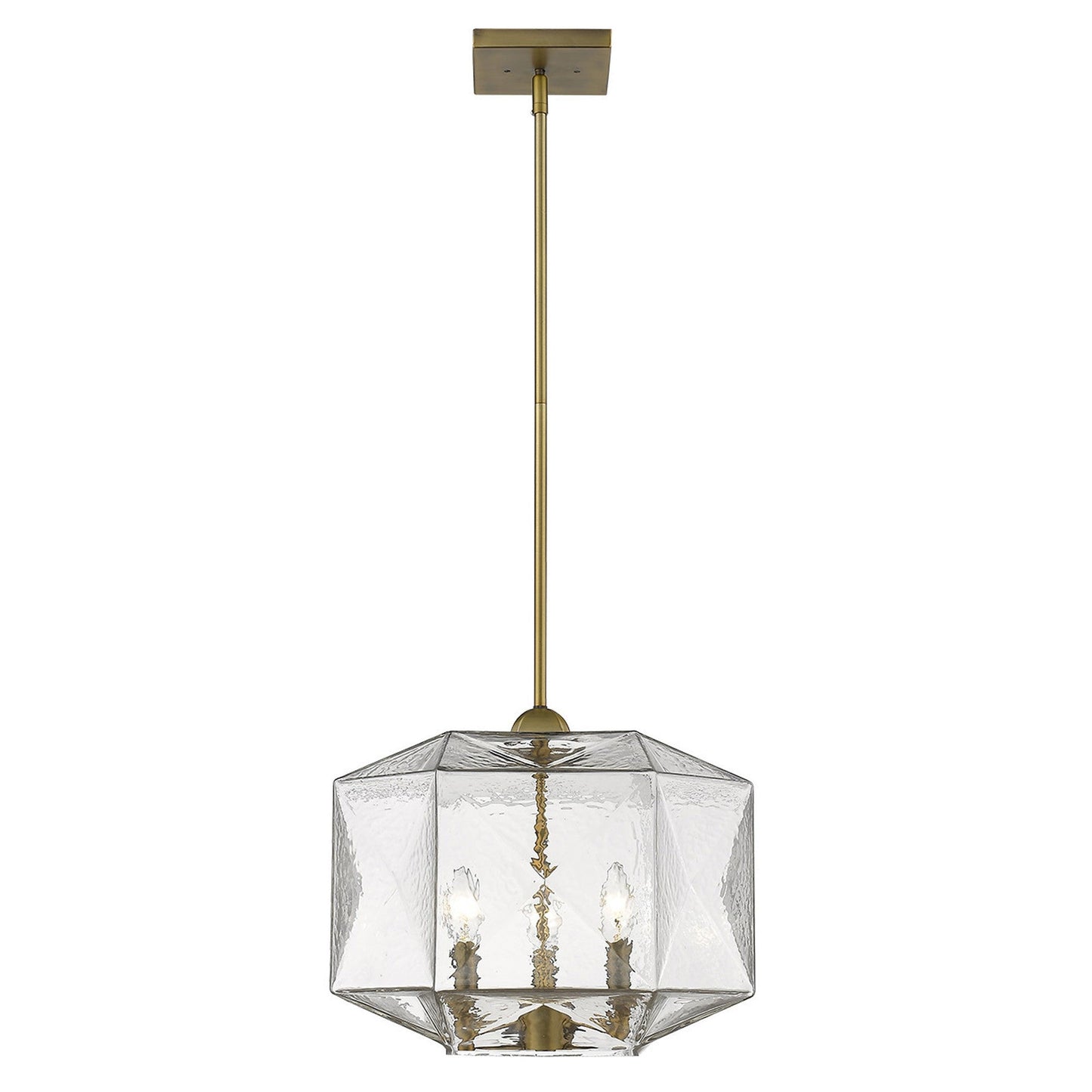 HomeRoots Loft 3-Light Pendant in Brass Finish