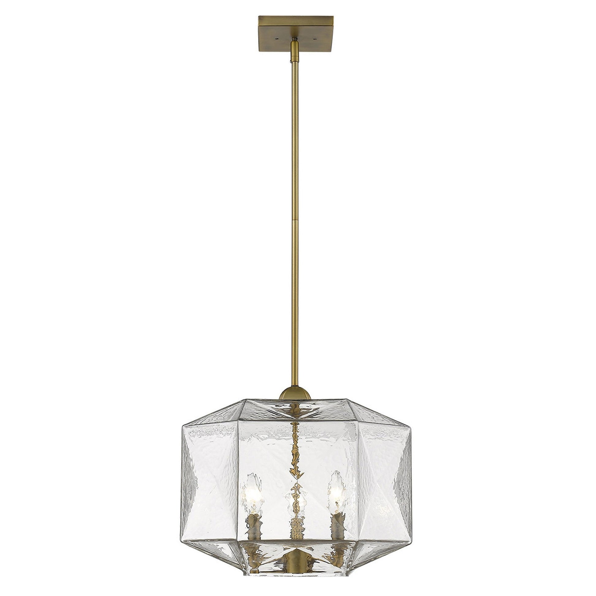HomeRoots Loft 3-Light Pendant in Brass Finish