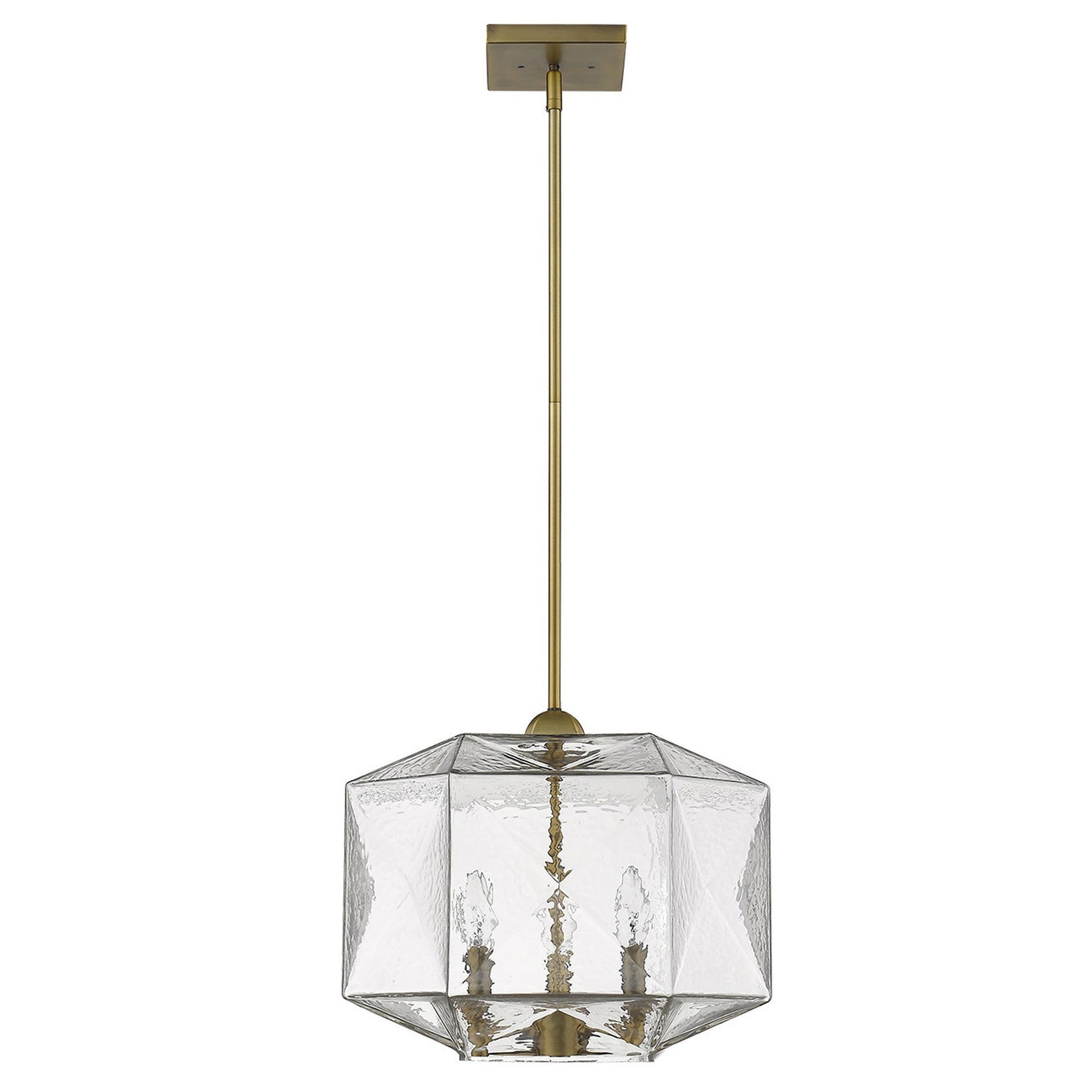 HomeRoots Loft 3-Light Pendant in Brass Finish