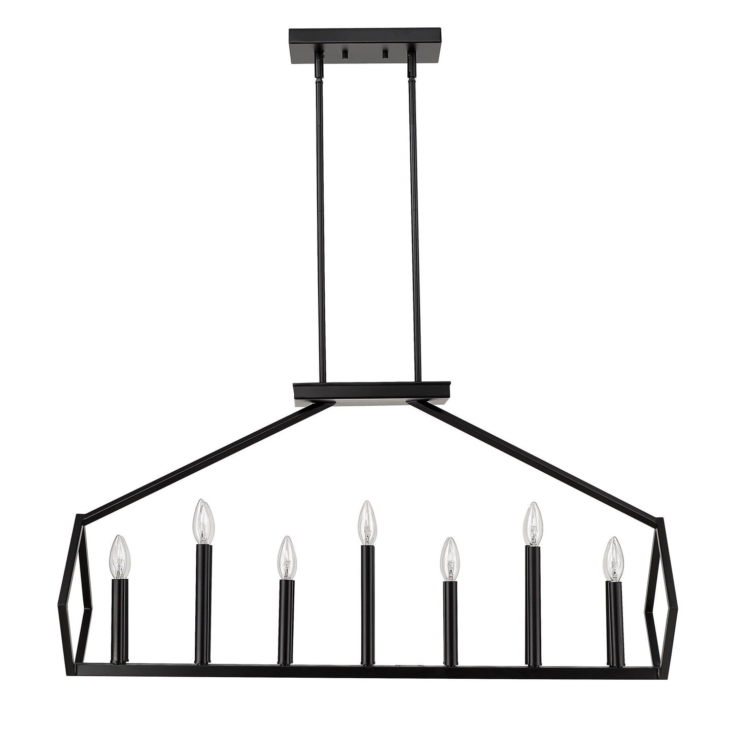 HomeRoots Luca 14-Light Island Pendant in Matte Black Finish