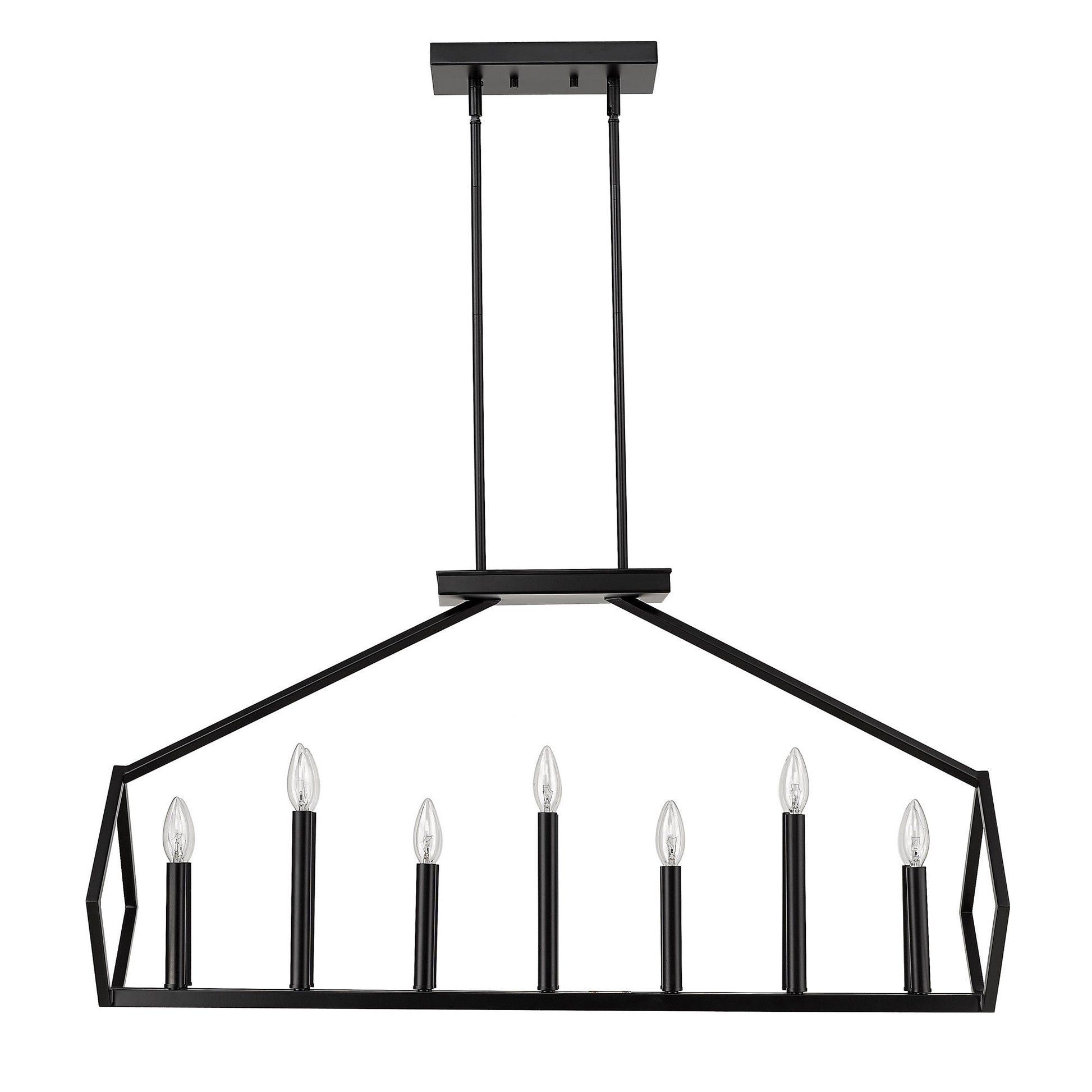 HomeRoots Luca 14-Light Island Pendant in Matte Black Finish