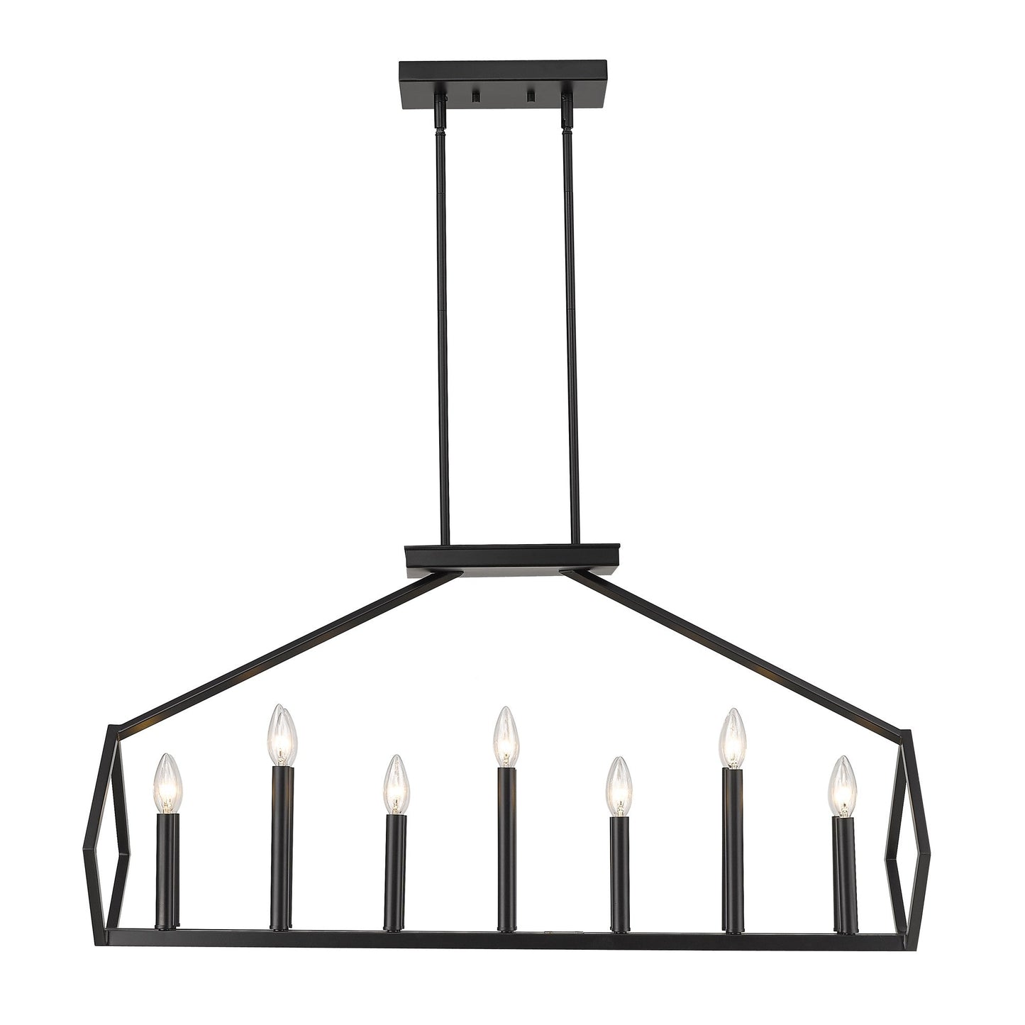 HomeRoots Luca 14-Light Island Pendant in Matte Black Finish