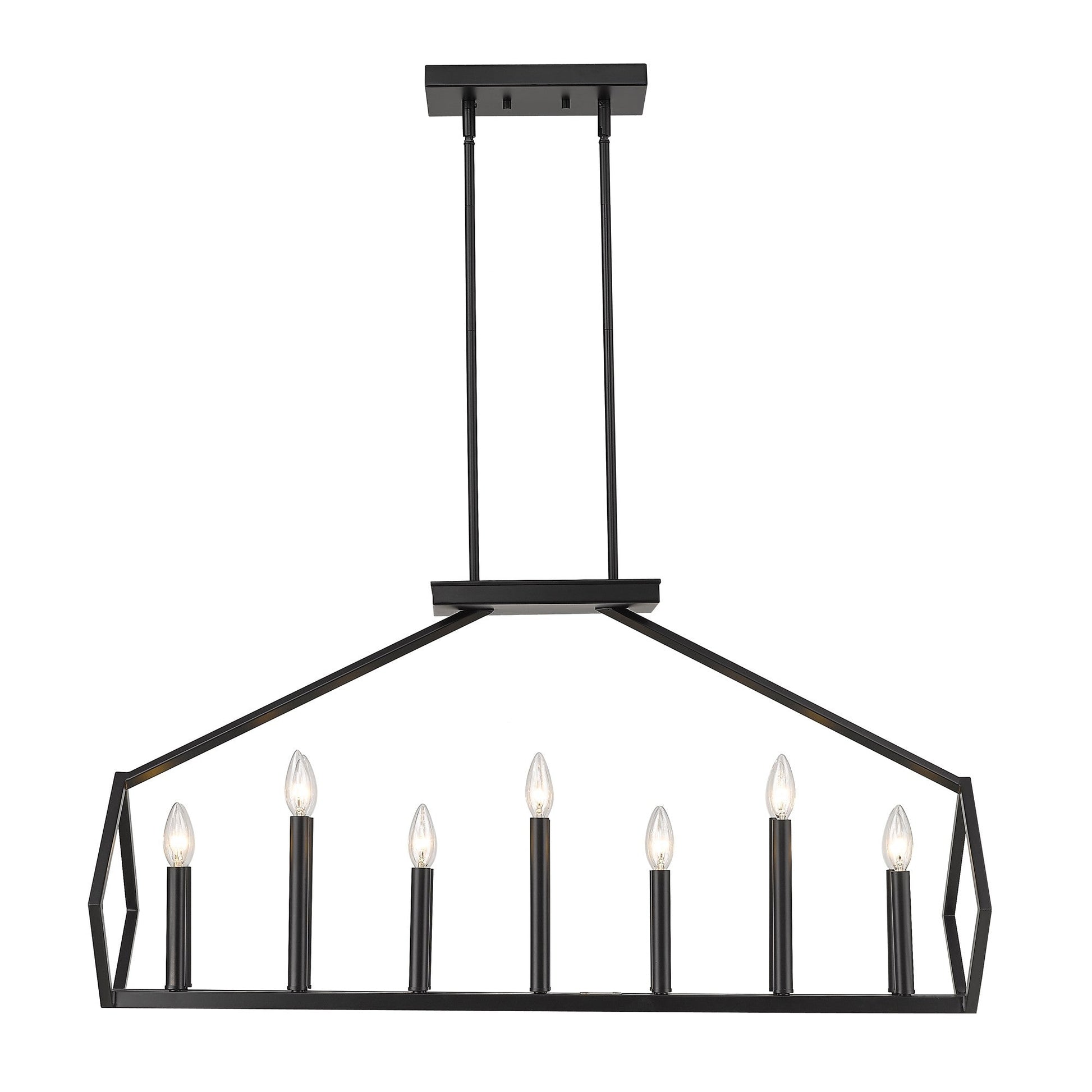 HomeRoots Luca 14-Light Island Pendant in Matte Black Finish