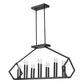 HomeRoots Luca 14-Light Island Pendant in Matte Black Finish