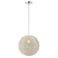 HomeRoots Luminary 1-Light Pendant With Hand Woven Aluminum Wire Shade and Metallic Silver Finish
