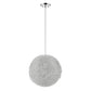 HomeRoots Luminary 1-Light Pendant With Hand Woven Aluminum Wire Shade and Metallic Silver Finish
