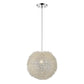 HomeRoots Luminary 1-Light Pendant With Hand Woven Aluminum Wire Shade in Metallic Silver Finish