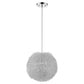 HomeRoots Luminary 1-Light Pendant With Hand Woven Aluminum Wire Shade in Metallic Silver Finish