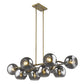 HomeRoots Lunette 10-Light Island Pendant With Aged Brass Finish