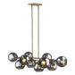 HomeRoots Lunette 10-Light Island Pendant With Aged Brass Finish