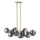 HomeRoots Lunette 10-Light Island Pendant With Aged Brass Finish