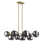 HomeRoots Lunette 10-Light Island Pendant With Aged Brass Finish
