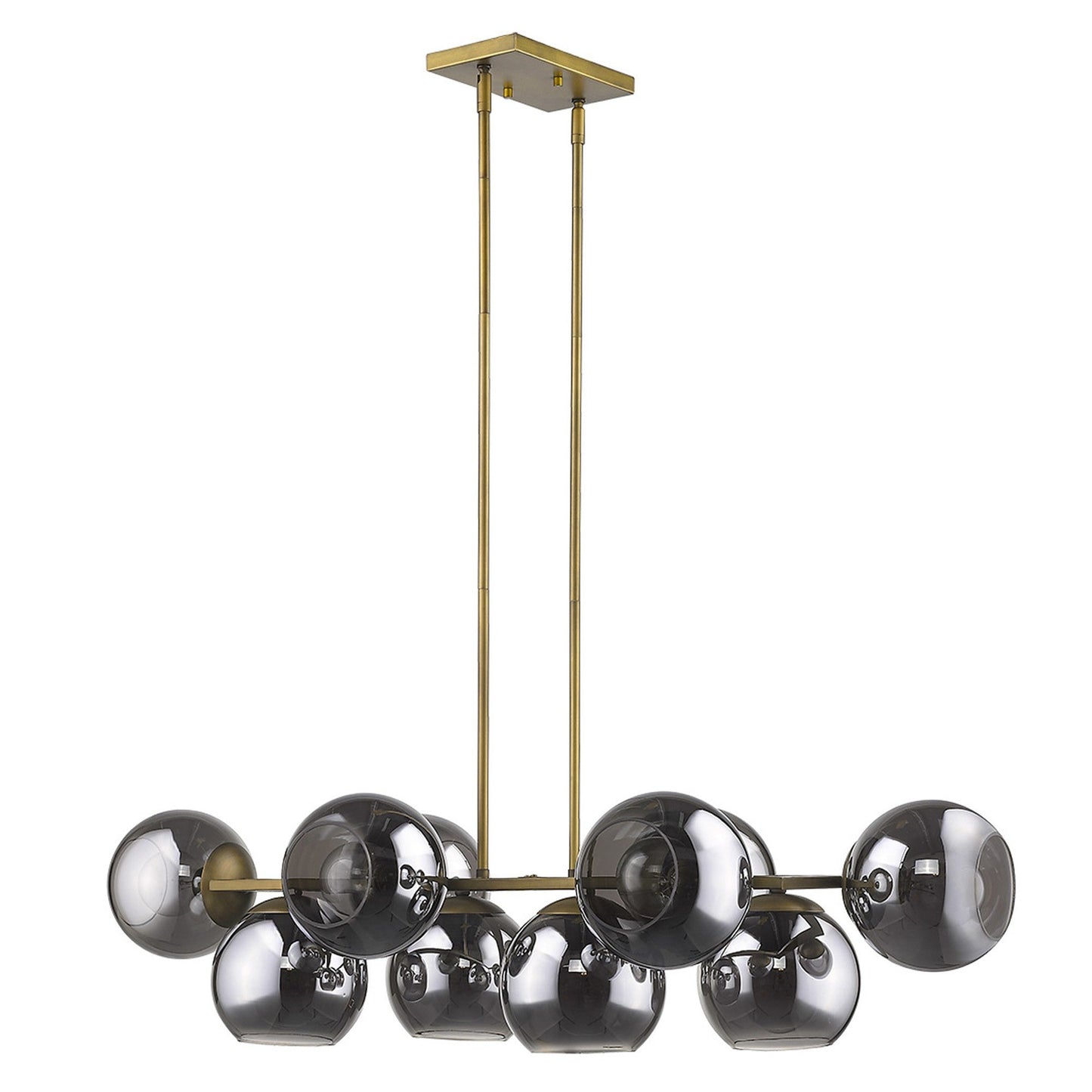 HomeRoots Lunette 10-Light Island Pendant With Aged Brass Finish
