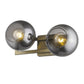 HomeRoots Lunette 2-Light Wall Sconce in Aged Brass Finish