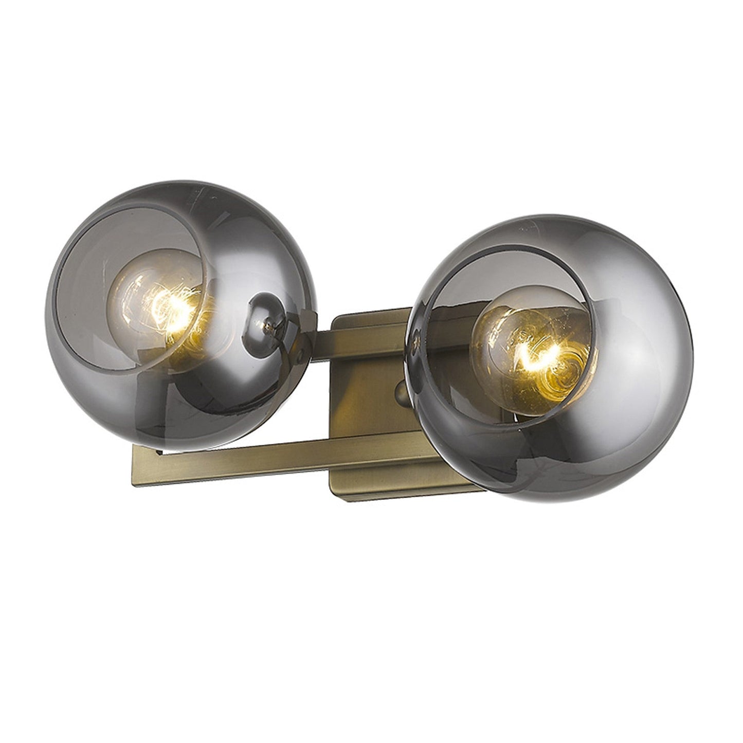 HomeRoots Lunette 2-Light Wall Sconce in Aged Brass Finish