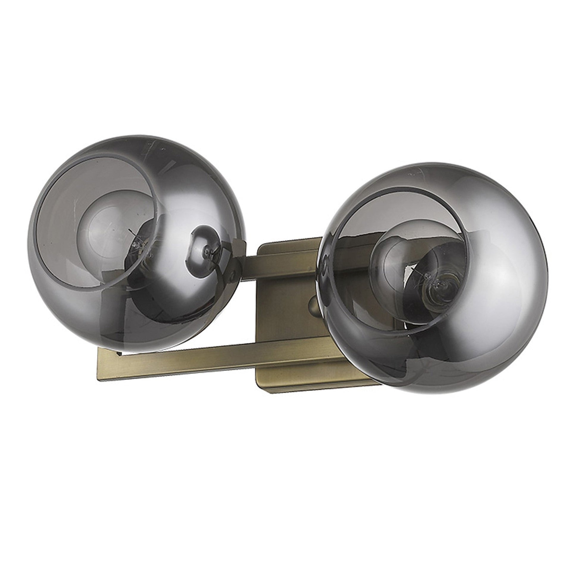 HomeRoots Lunette 2-Light Wall Sconce in Aged Brass Finish
