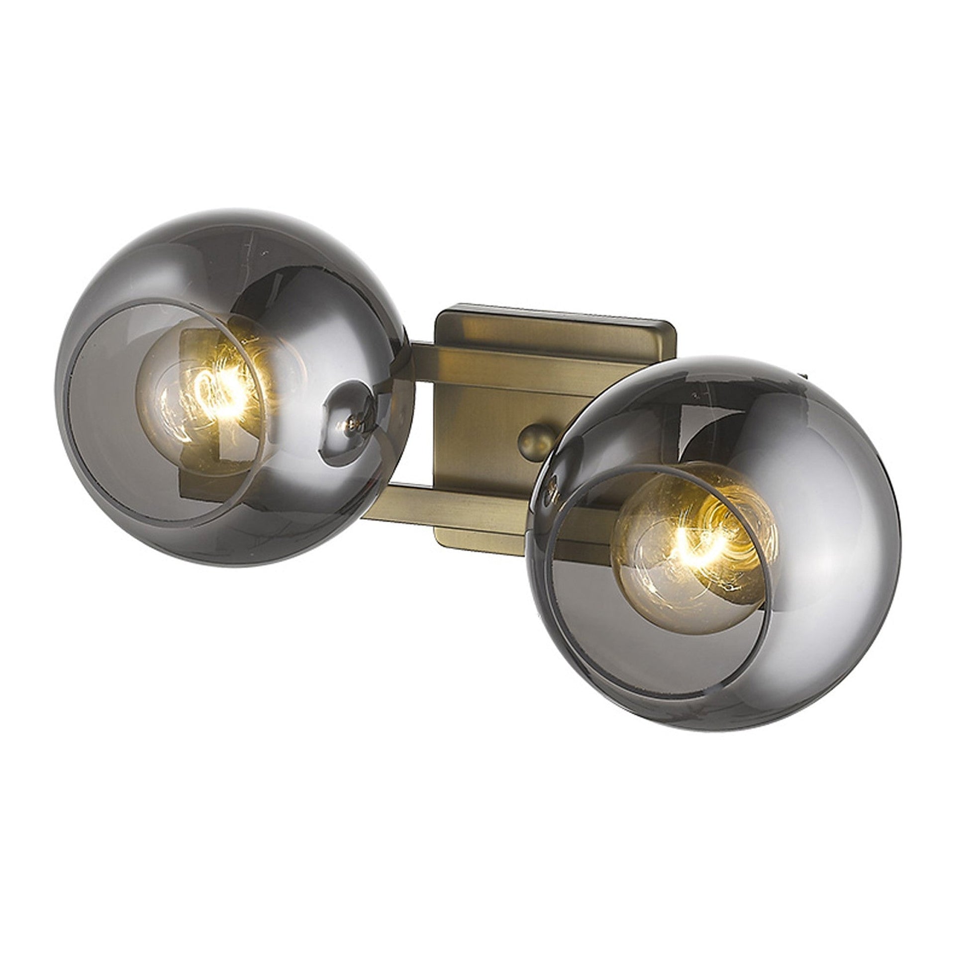 HomeRoots Lunette 2-Light Wall Sconce in Aged Brass Finish