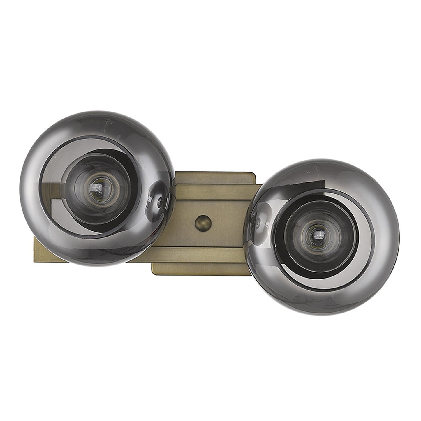 HomeRoots Lunette 2-Light Wall Sconce in Aged Brass Finish