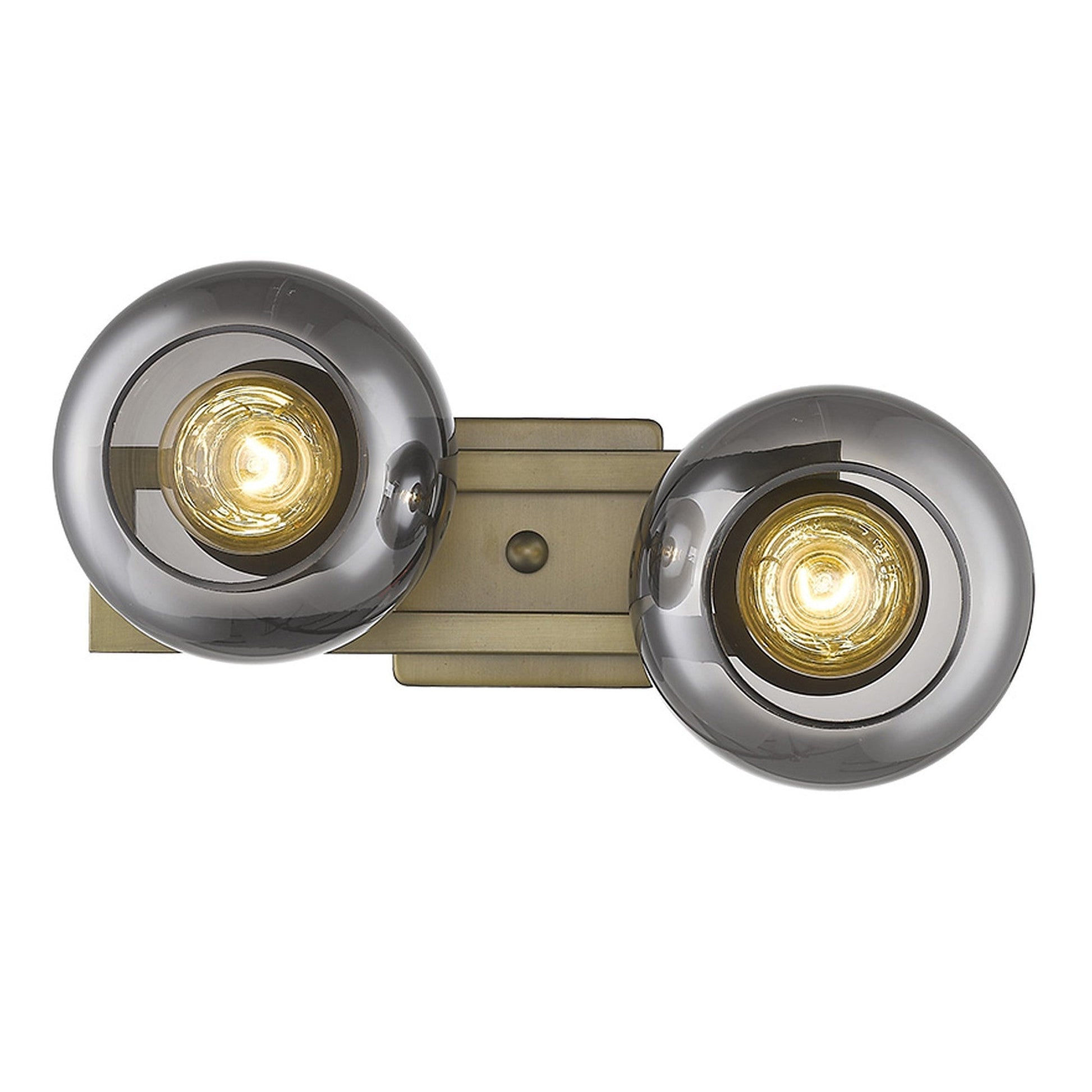 HomeRoots Lunette 2-Light Wall Sconce in Aged Brass Finish