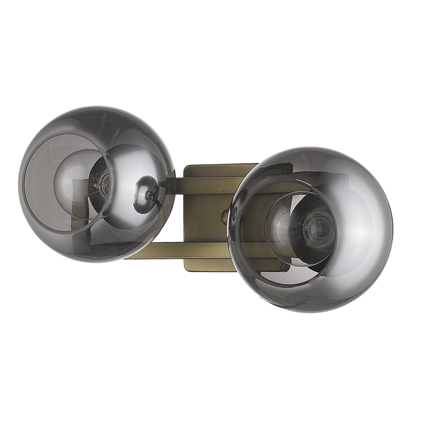 HomeRoots Lunette 2-Light Wall Sconce in Aged Brass Finish