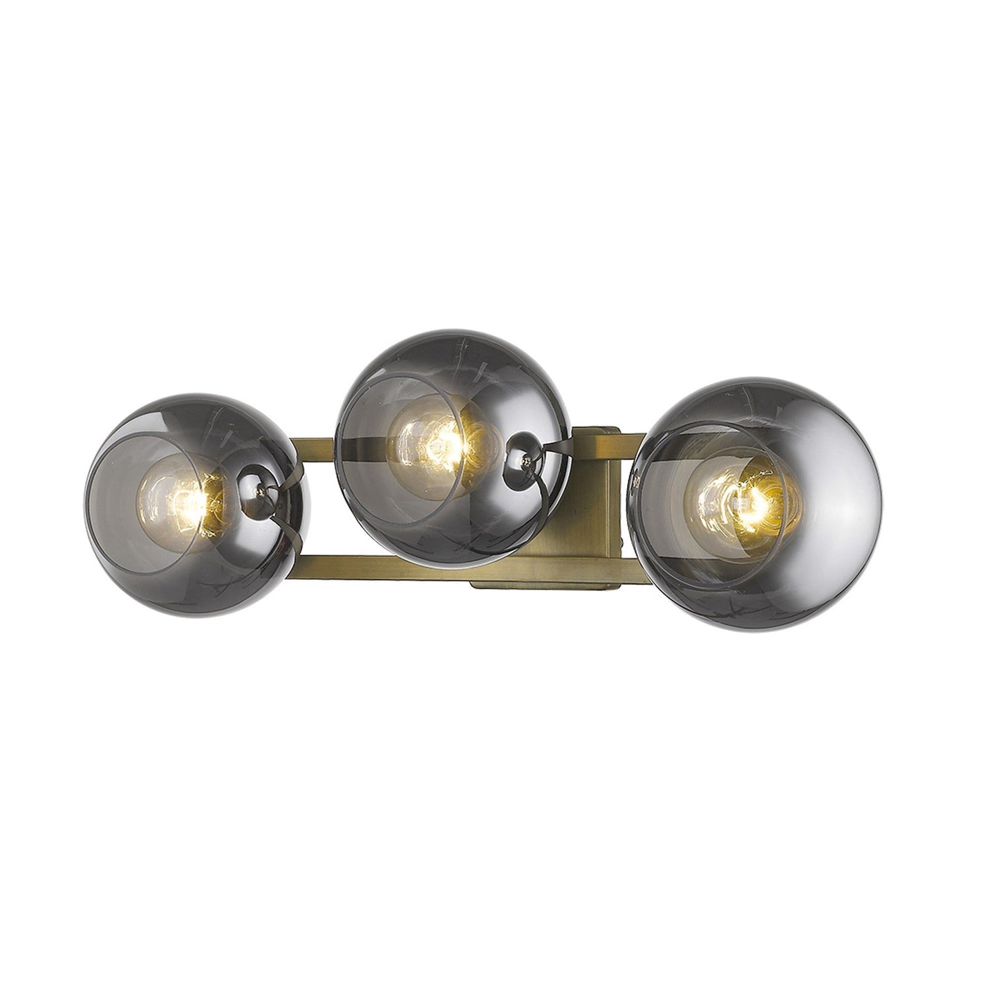 HomeRoots Lunette 3-Light Wall Sconce in Aged Brass Finish