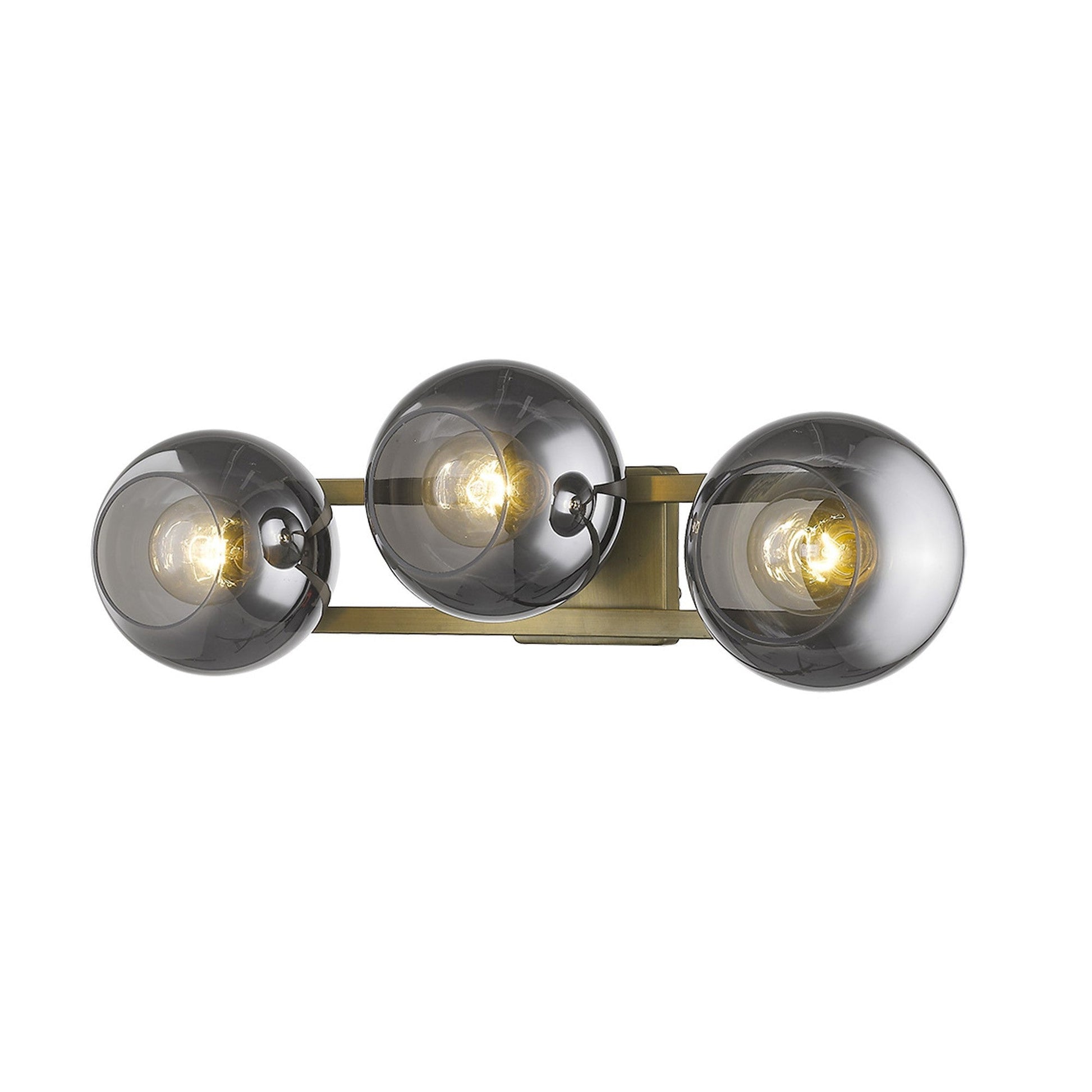 HomeRoots Lunette 3-Light Wall Sconce in Aged Brass Finish