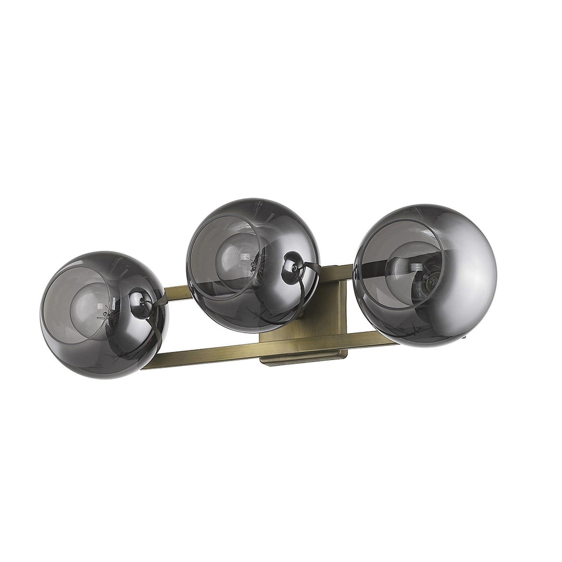 HomeRoots Lunette 3-Light Wall Sconce in Aged Brass Finish