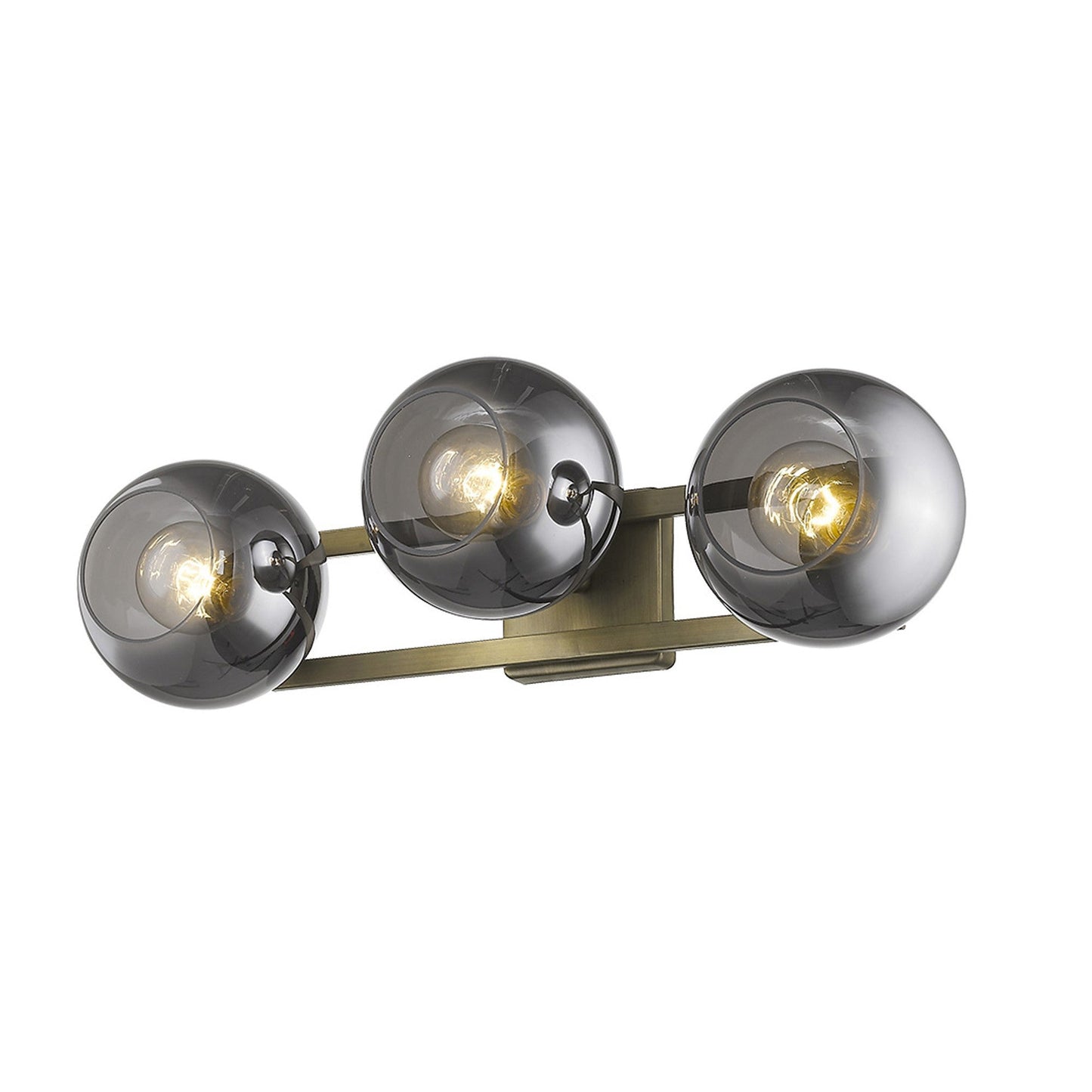 HomeRoots Lunette 3-Light Wall Sconce in Aged Brass Finish