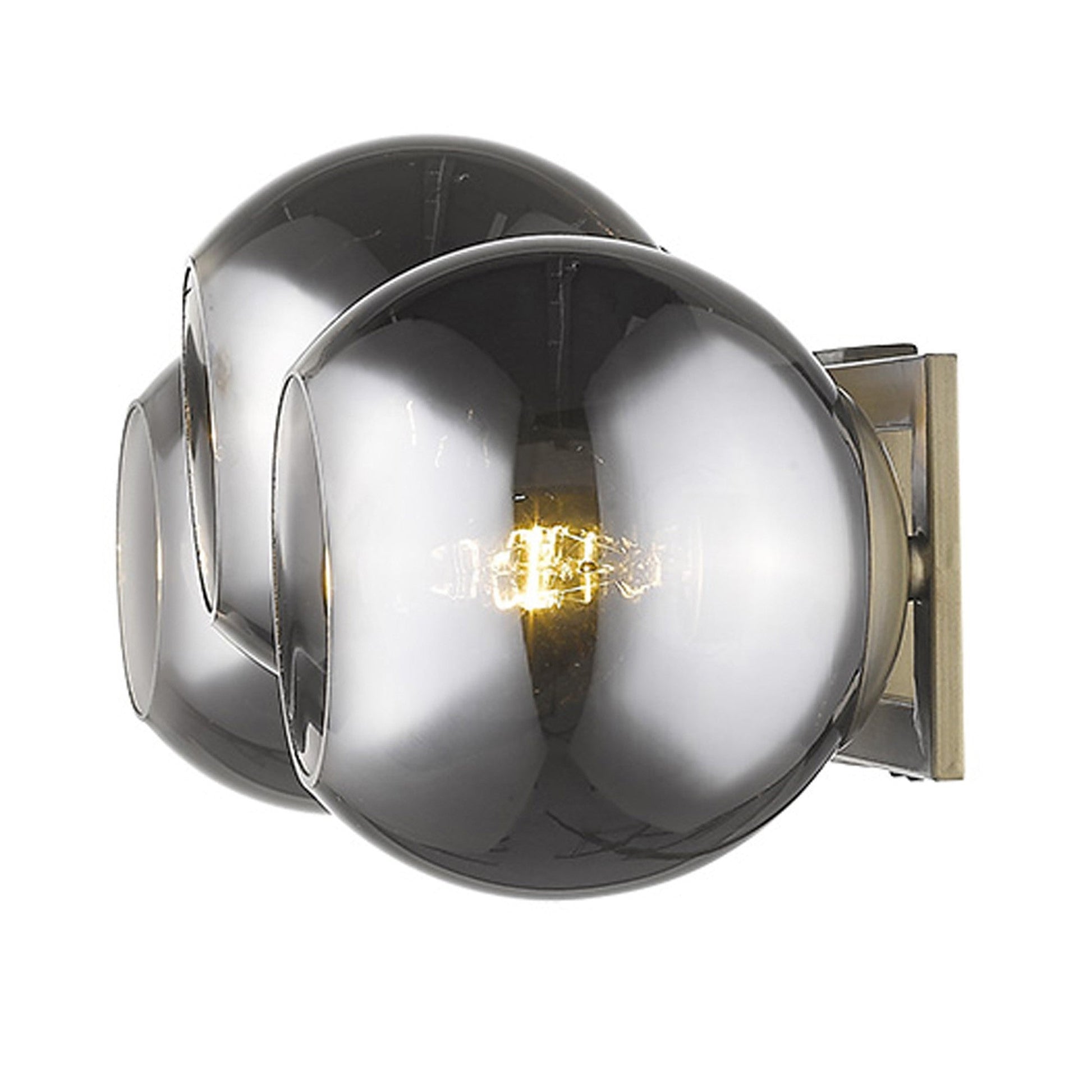 HomeRoots Lunette 3-Light Wall Sconce in Aged Brass Finish
