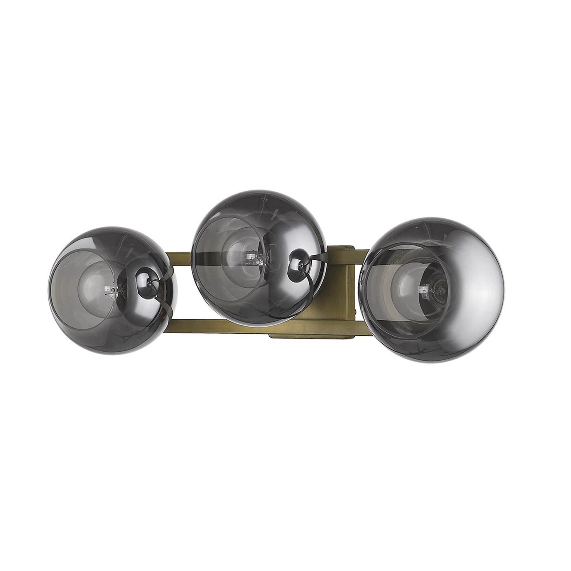 HomeRoots Lunette 3-Light Wall Sconce in Aged Brass Finish