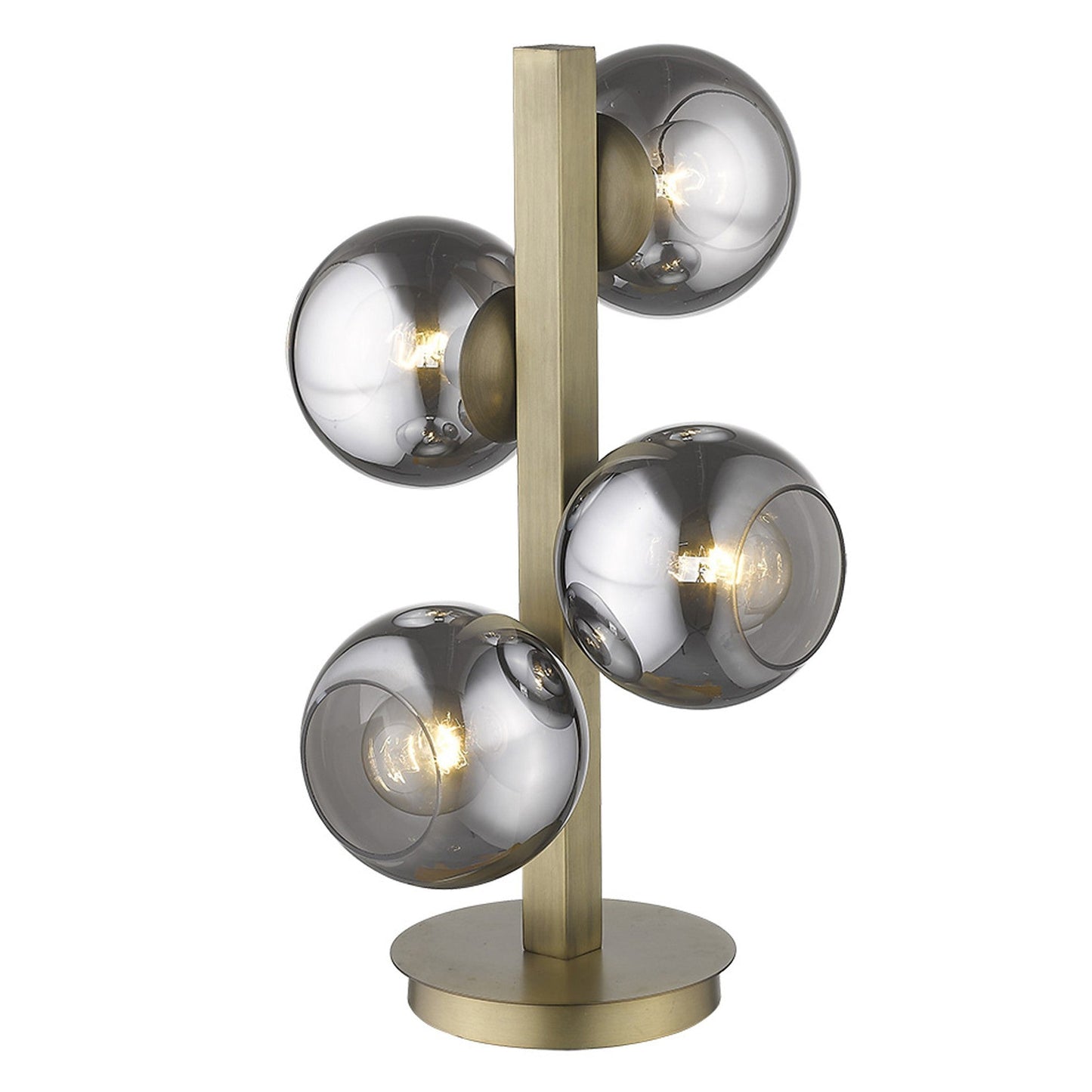 HomeRoots Lunette 4-Light Table Lamp Wirh Aged Brass Finish
