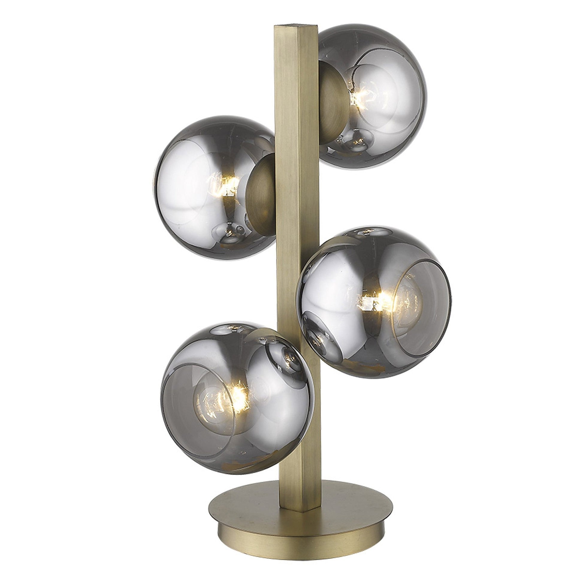 HomeRoots Lunette 4-Light Table Lamp Wirh Aged Brass Finish