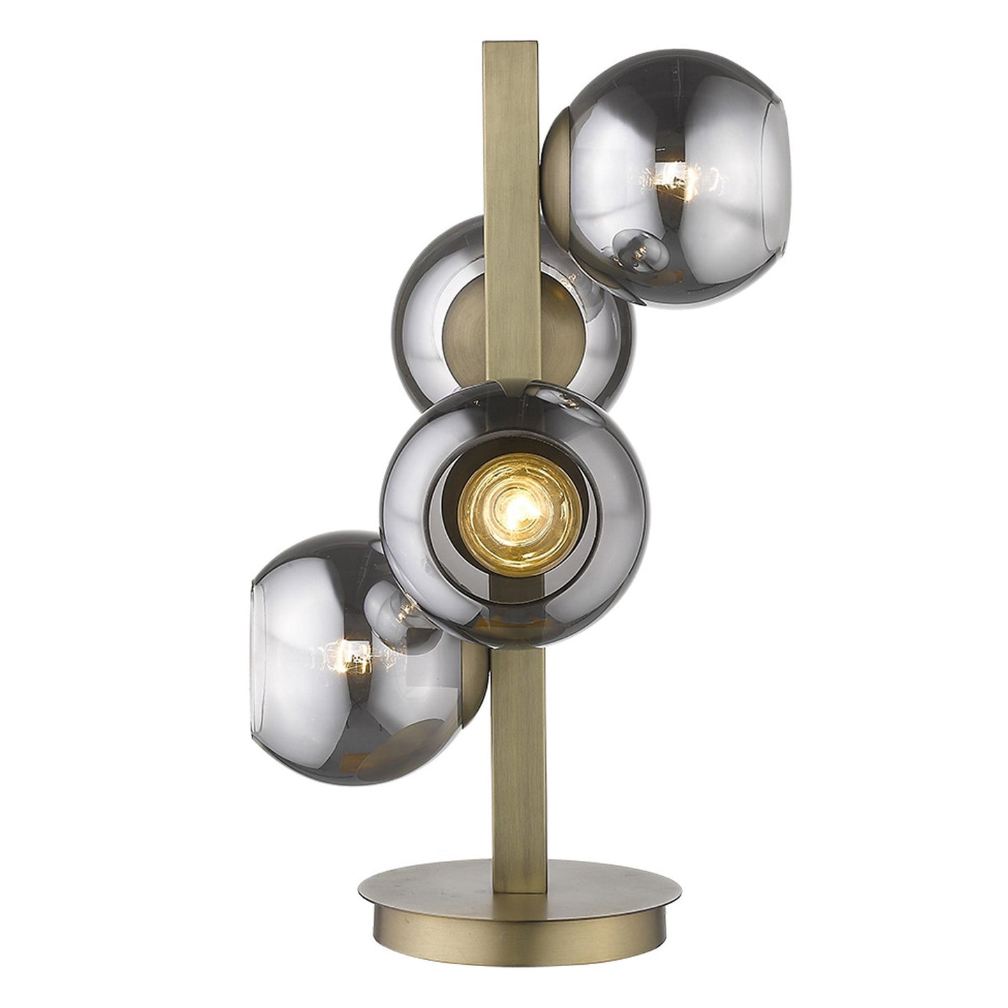 HomeRoots Lunette 4-Light Table Lamp Wirh Aged Brass Finish