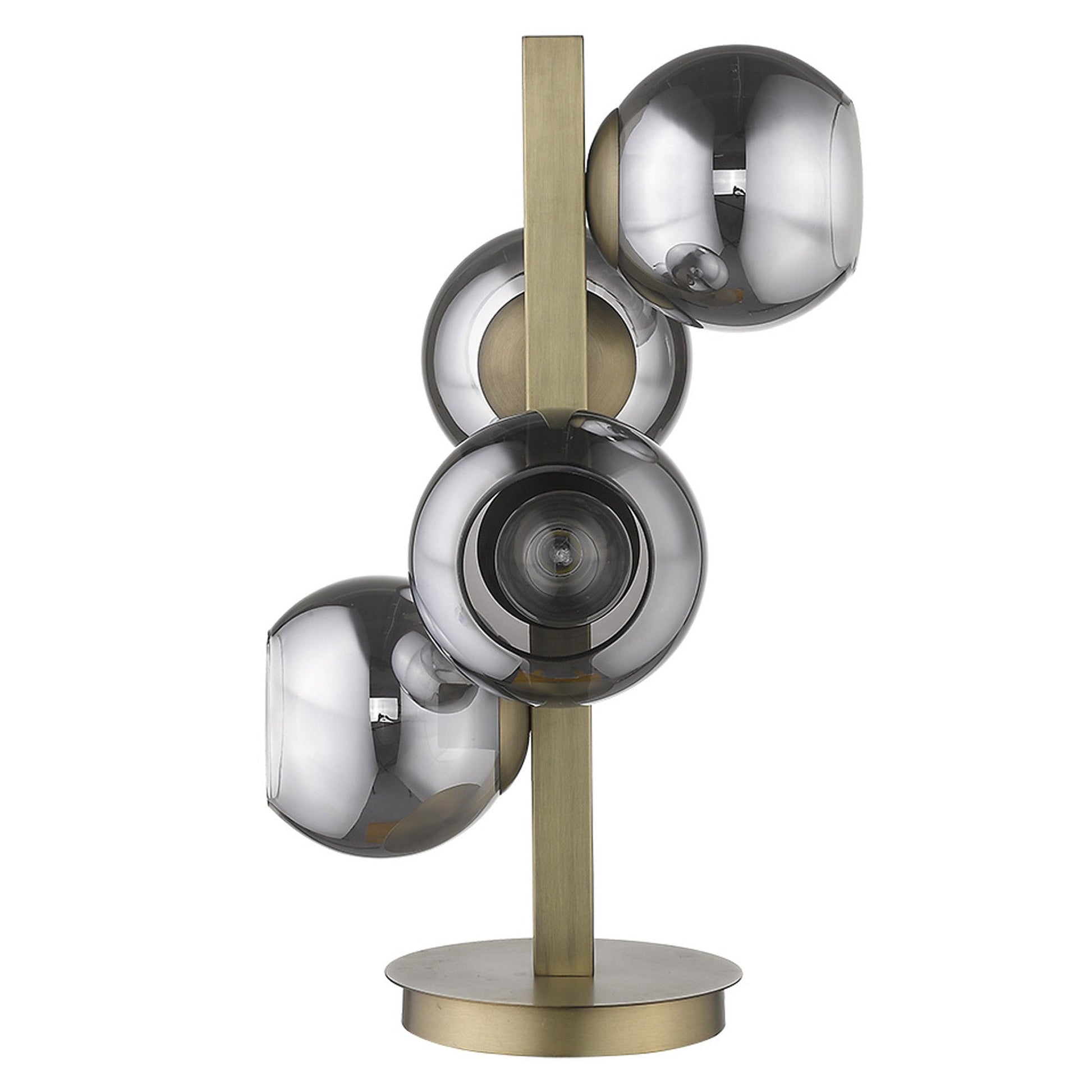 HomeRoots Lunette 4-Light Table Lamp Wirh Aged Brass Finish