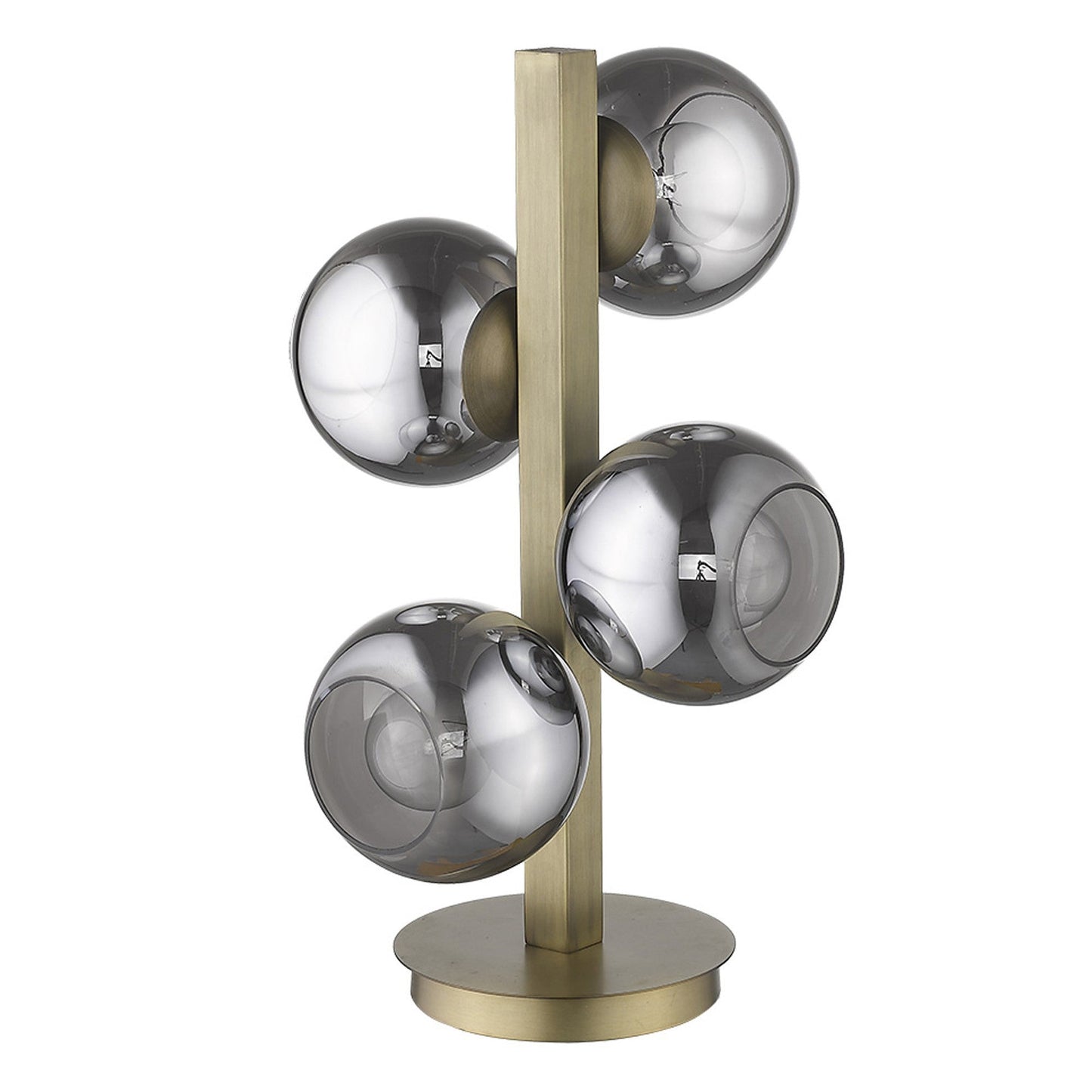 HomeRoots Lunette 4-Light Table Lamp Wirh Aged Brass Finish