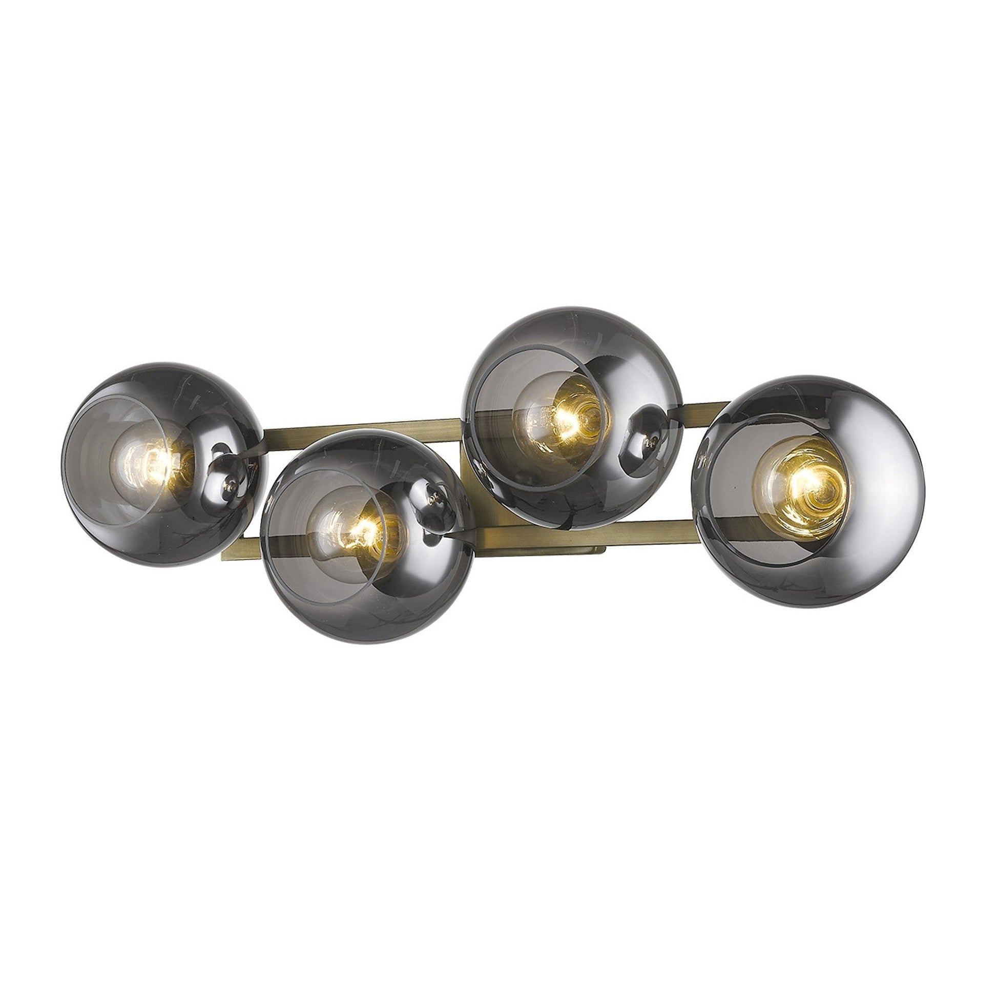 HomeRoots Lunette 4-Light Wall Sconce With Aged Brass Finish
