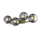 HomeRoots Lunette 4-Light Wall Sconce With Aged Brass Finish