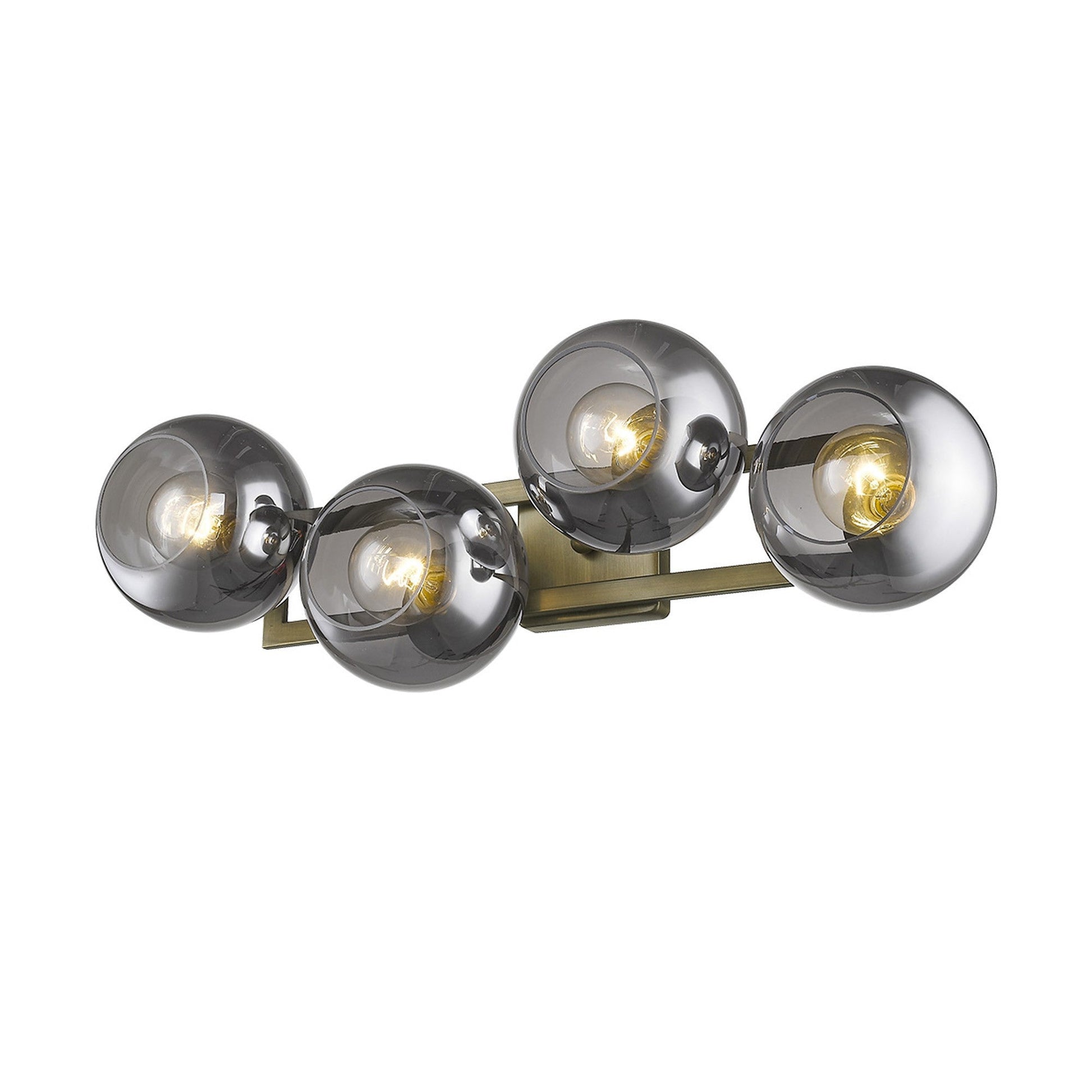 HomeRoots Lunette 4-Light Wall Sconce With Aged Brass Finish