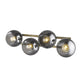 HomeRoots Lunette 4-Light Wall Sconce With Aged Brass Finish