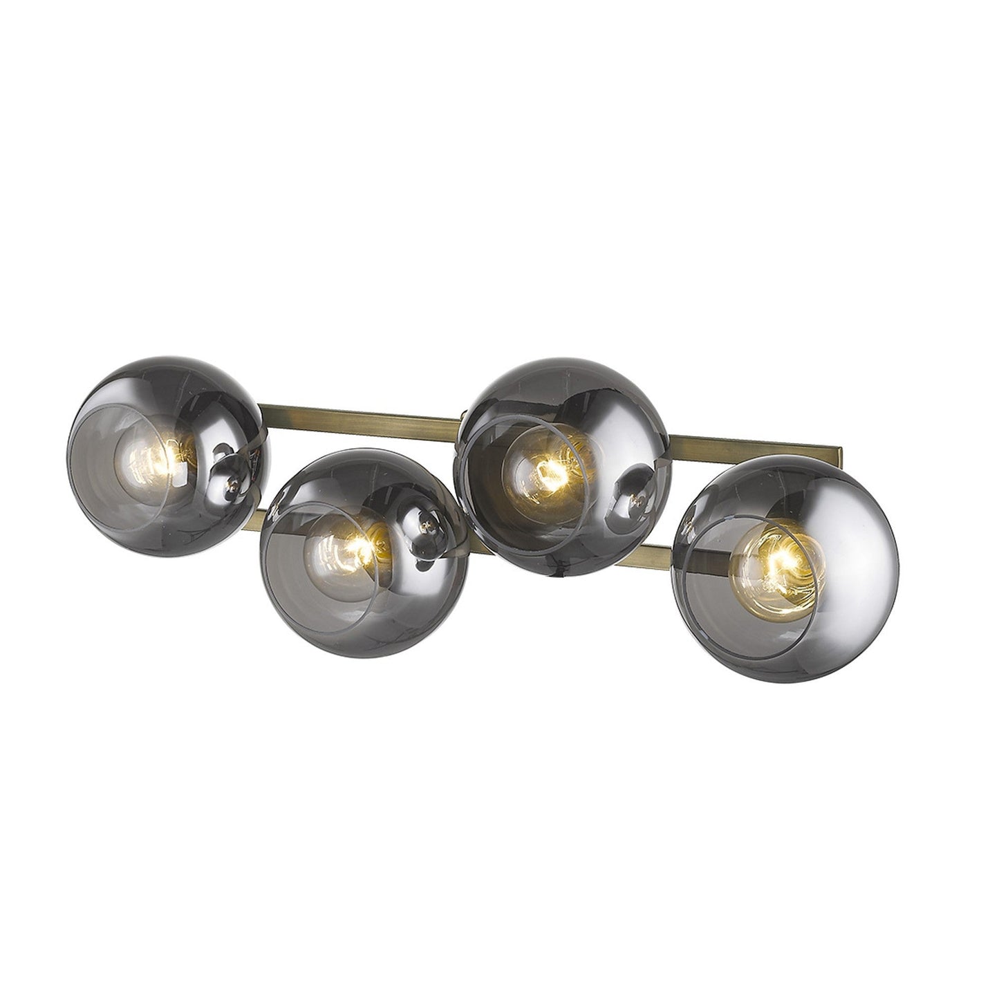 HomeRoots Lunette 4-Light Wall Sconce With Aged Brass Finish