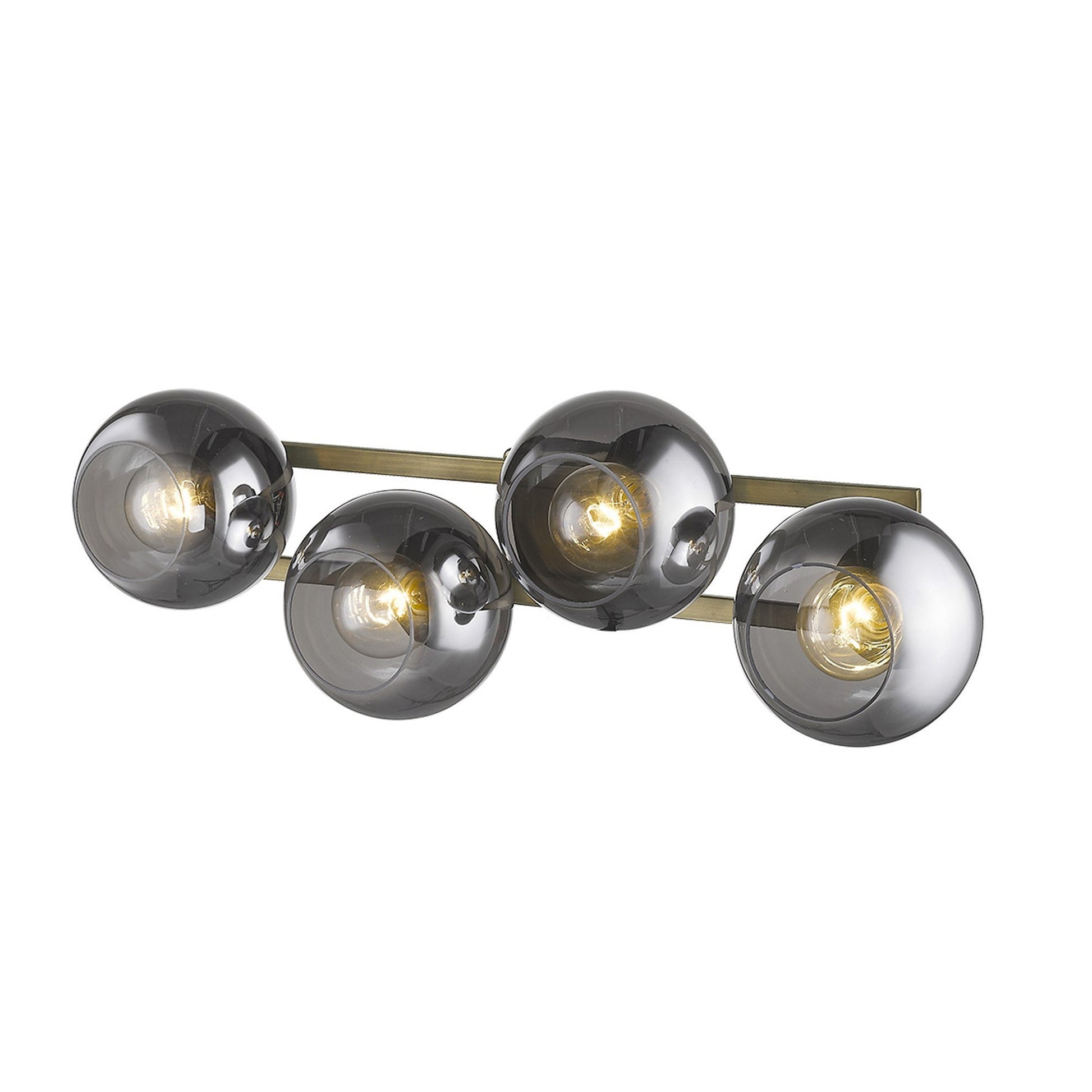 HomeRoots Lunette 4-Light Wall Sconce With Aged Brass Finish